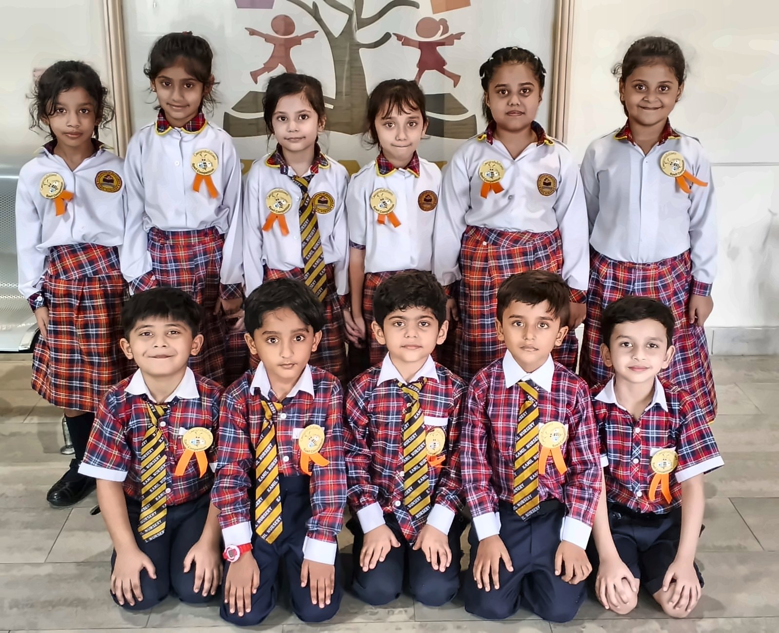 Students celebrating Result Day at KES